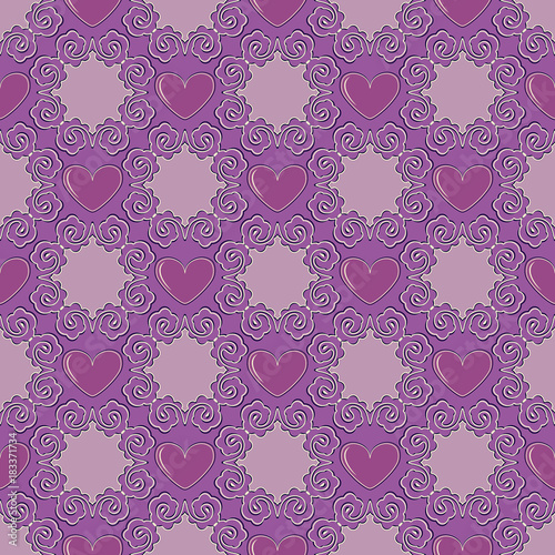 Seamless vector illustration of Valentine's Day background. Decorative pattern, heart