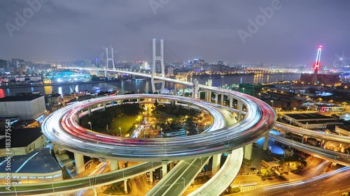 Timelapse of night shanghai