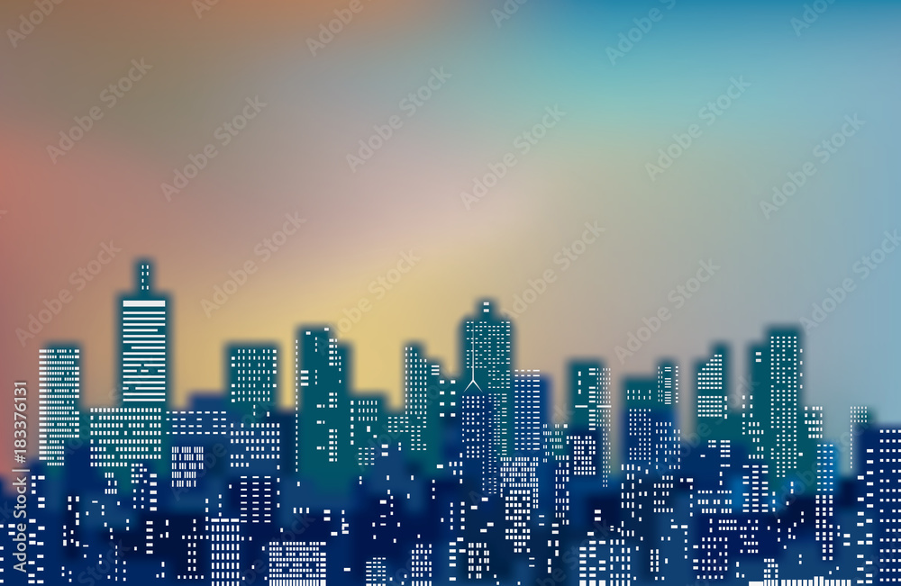 blurry color cityscape
