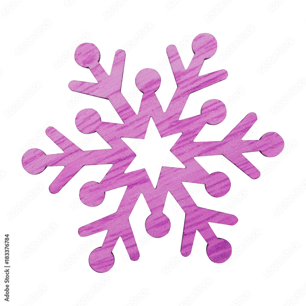 Pink snowflake symbol isolated on white background Pink snowflake symbol isolated on white background