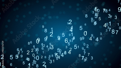 Image of Abstract network with digits