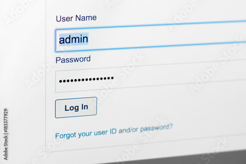Filled login and hidden by dots password at login screen