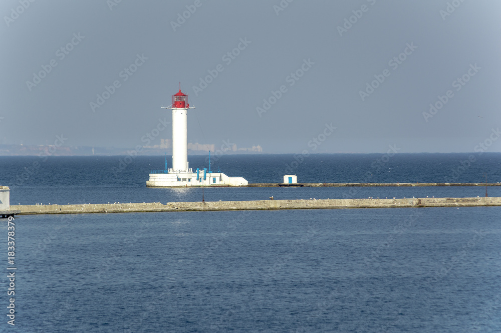 Vorontsovsky lighthouse in the port of Odessa