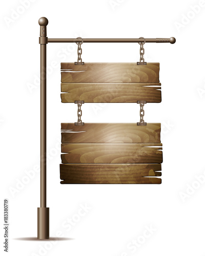 Vector wooden board sign