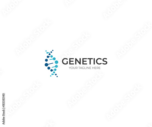 Dna Logo Template. Genetics Vector Design. Science and Medicine Illustration