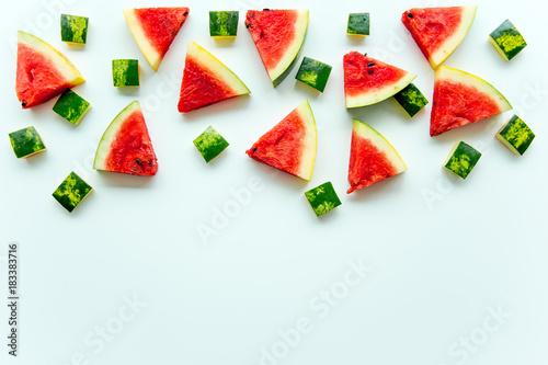 Sliced watermelon on white background