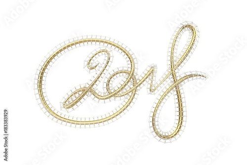 New 2018 year golden lettering number figures isolated on white background. 3D illustration