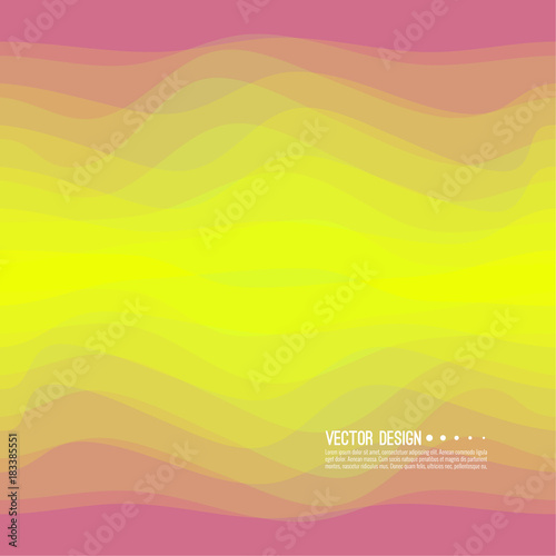 Distorted wave colorful texture. Abstract dynamical rippled surface. Vector stripe deformation background. Transition and gradation of color.