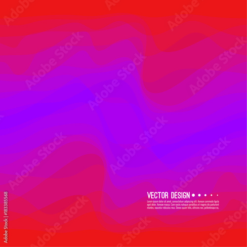 Distorted wave colorful texture. Abstract dynamical rippled surface. Vector stripe deformation background. Transition and gradation of color.