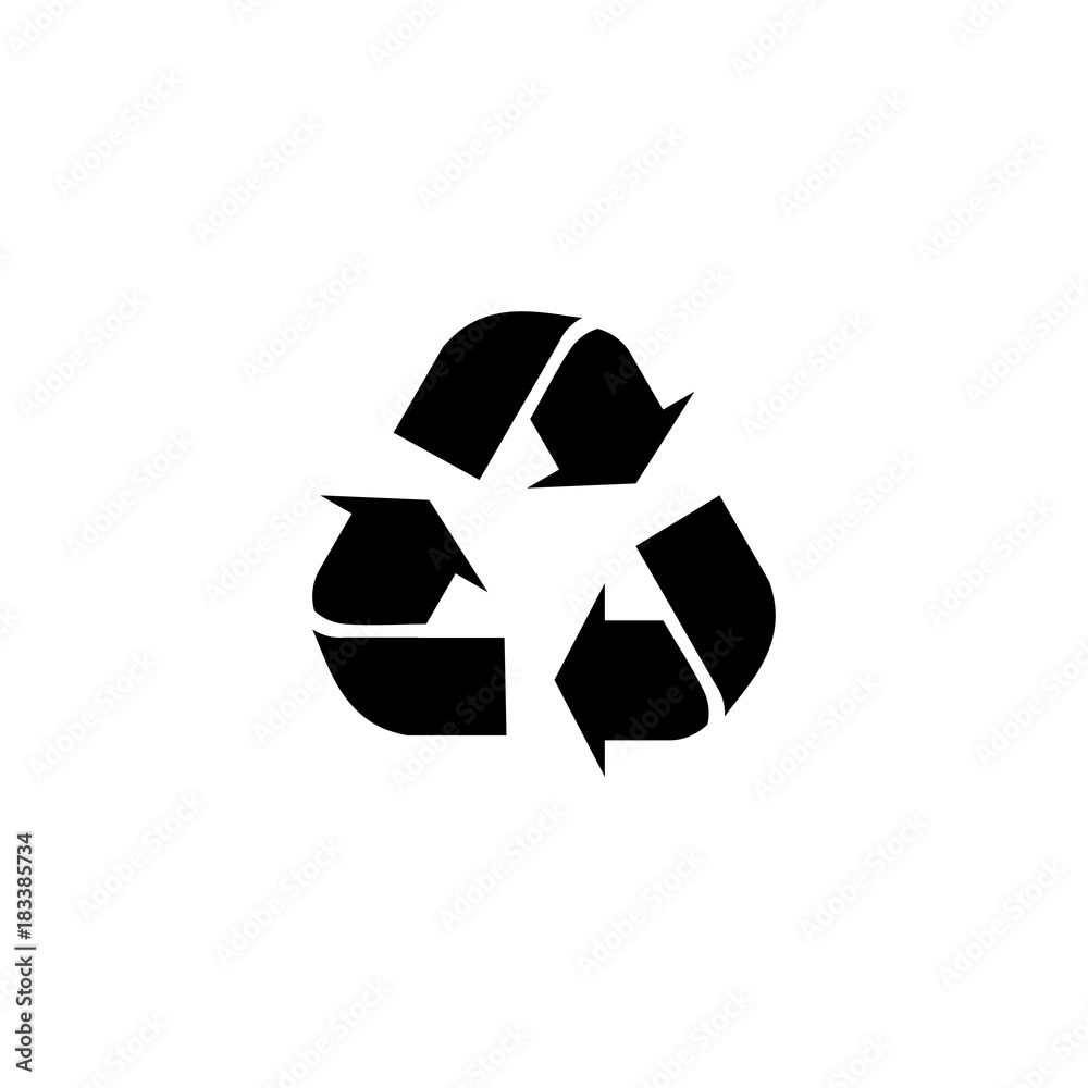 Triangular arrows sign for recycle vector icon
