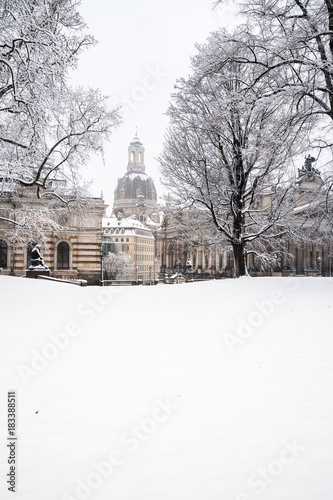 Frauenkirche im Winter in Dresden