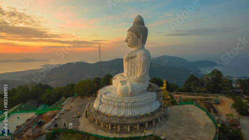 Stunning panoramic view of Phuket big Buddha in the morning.Phuket Big Buddha is one of the island most important and revered landmarks on the island.