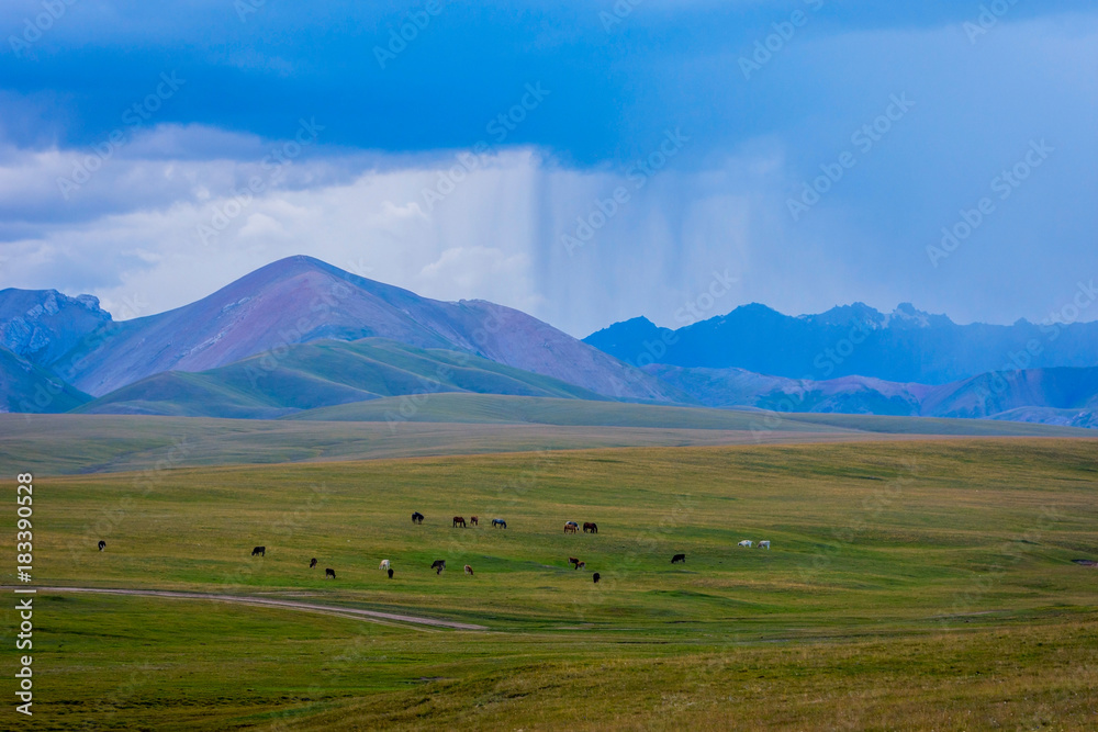 Storm in the mountains of Song Kul