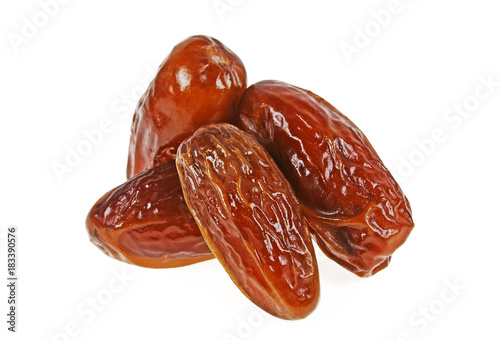 Dried dates isolated on white background