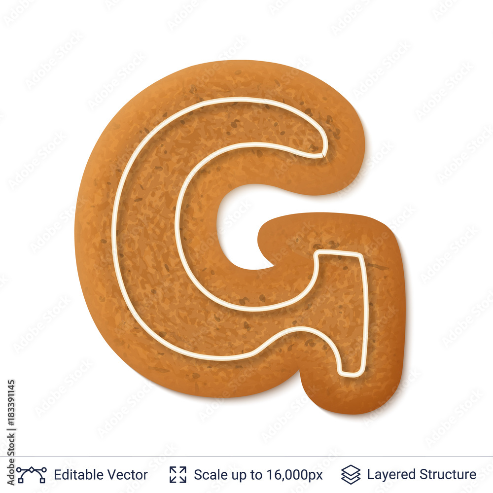 Gingerbread letter isolated on white. Gingerbread letter isolated on white.