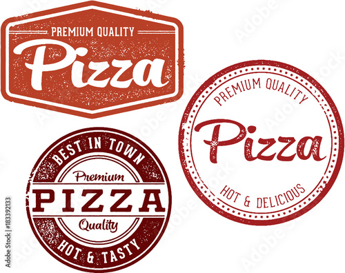Pizza Restaurant Menu Design Stamps
