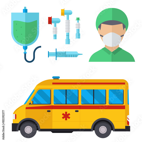 Ambulance medicine health emergency car vector hospital urgent pharmacy medical support paramedic treatment illustration