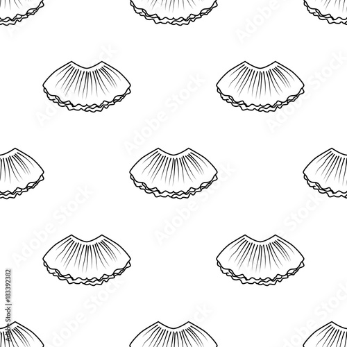 Ballet tutu seamless pattern in outline style