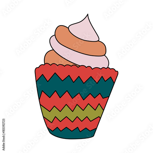 Cupcake icon in cartoon style