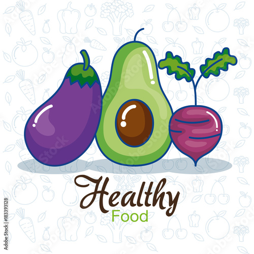 fruits and vegetables set icons vector illustration design