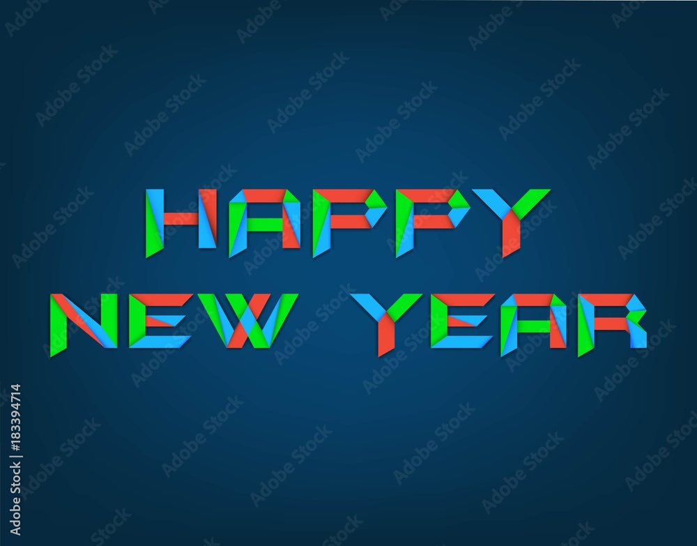Colorful Happy New Year Background, Vector, Illustration, Eps File