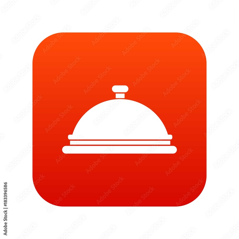 Restaurant cloche icon digital red Restaurant cloche icon digital red