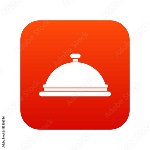 Restaurant cloche icon digital red