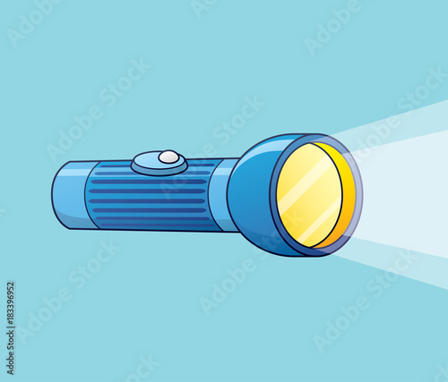 Shining flashlight.	