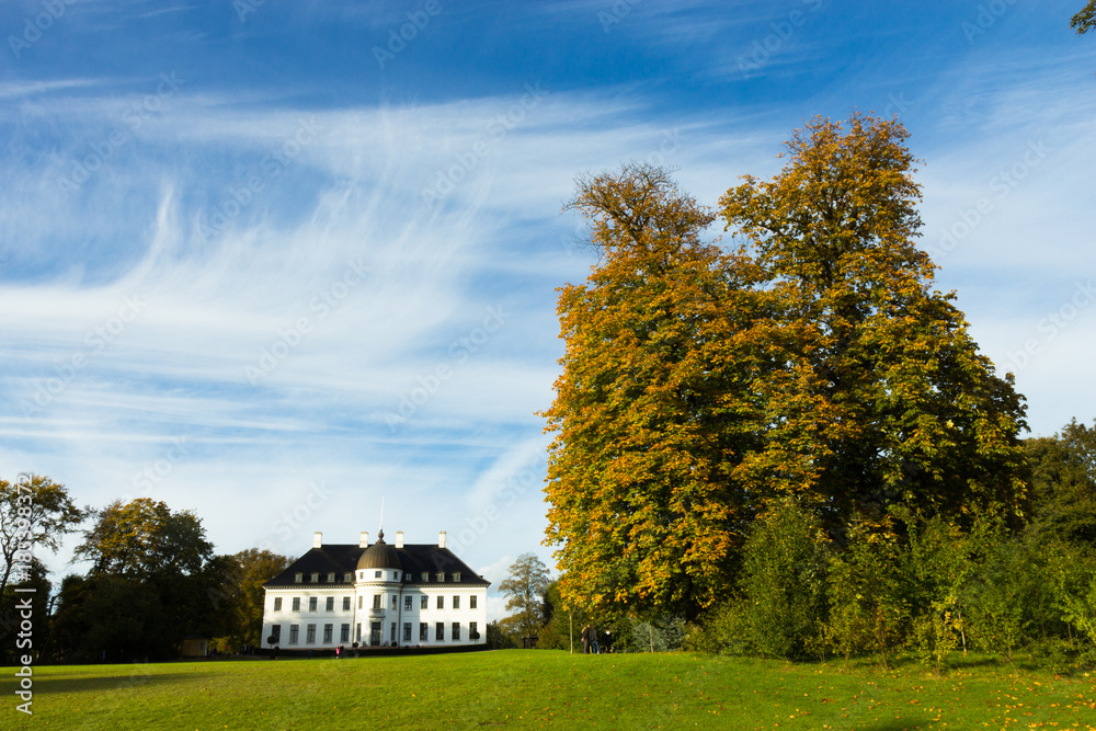 Beautifull Bernstoff palace and park near Copenhagen, Denmark