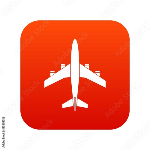 Airplane icon digital red