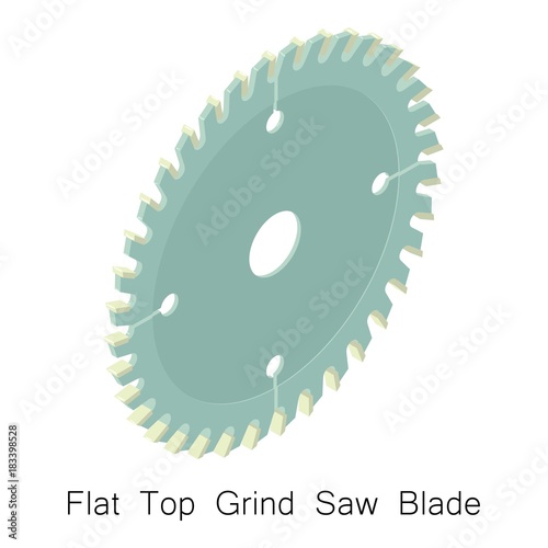 Grind saw blade icon, isometric 3d style