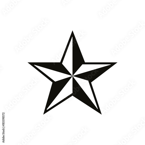 Black and white star icon - vector icon