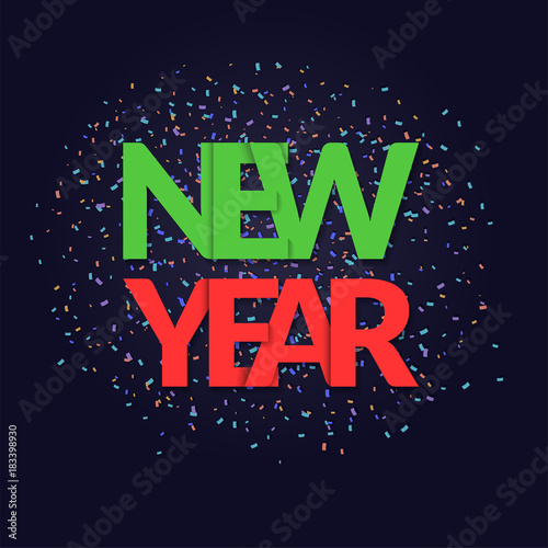 Colorful amount letters on the confetti background