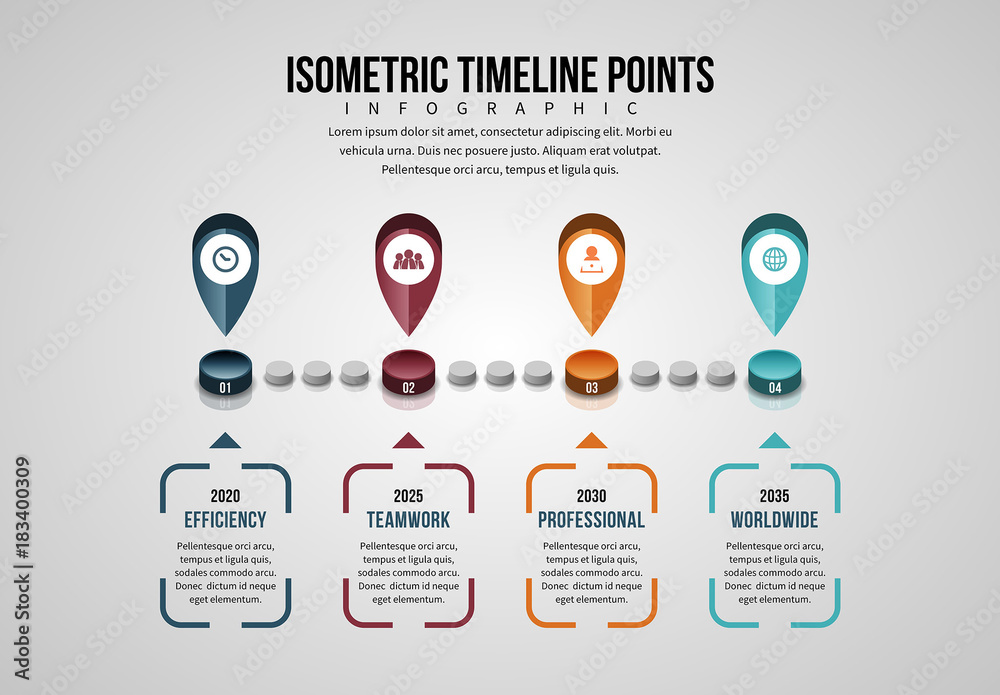 Isometric Timeline Points Infographic Stock Template | Adobe Stock