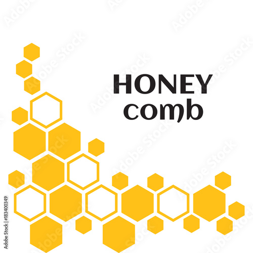 Abstract background with yellow honeycomb. Vector illustration