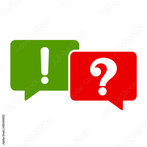 question and exclamation mark icon, vector illustration flat design style