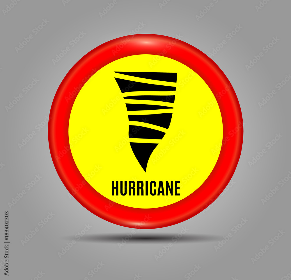 Stormy Weather Ahead Sign Board, Hurricane indication. Graphic banner