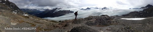 Lone Hiker at the Harding Ice Field