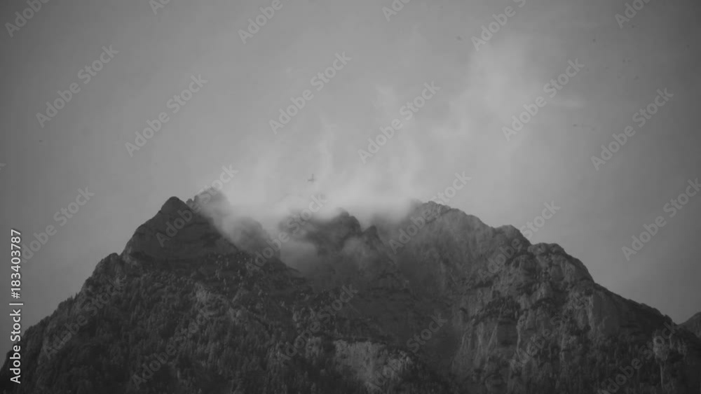 Foggy Peak with Cross Monument - Cinemagraph loop