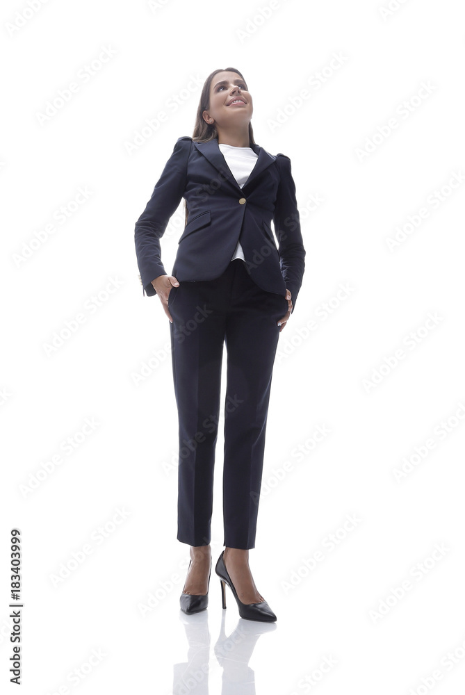 bottom view of confident business woman bottom view of confident business woman