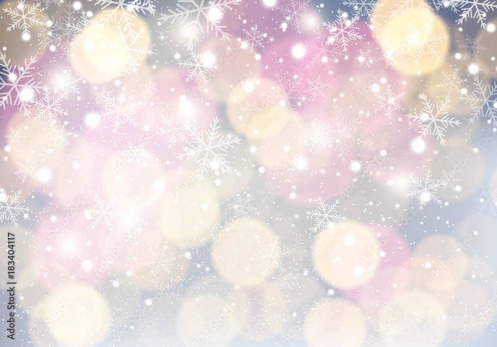 Christmas background with snowflakes. Vector Illustration.