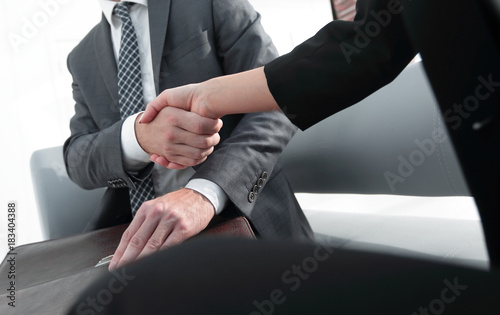 Businessman shaking hands to seal a deal with his partner