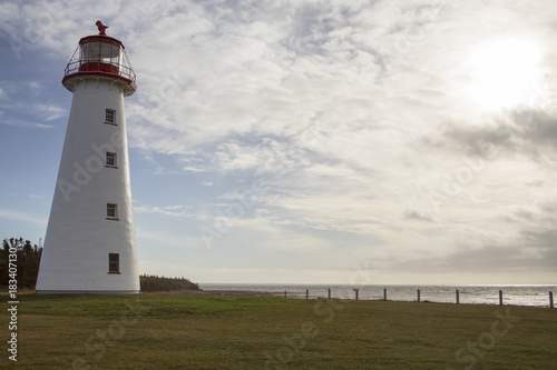 Point Prim Lighthouse  PEI along shoreline