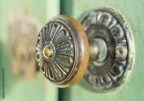 Old door knob in bronze