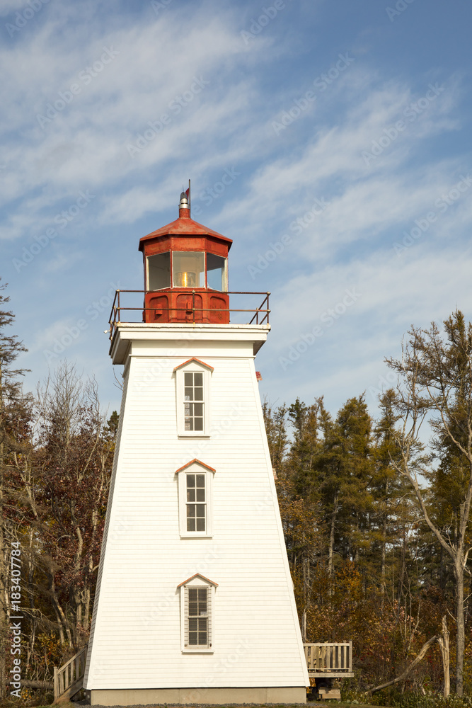 Cape Bear Lighthouse, PEI against blue skies Cape Bear Lighthouse, PEI against blue skies