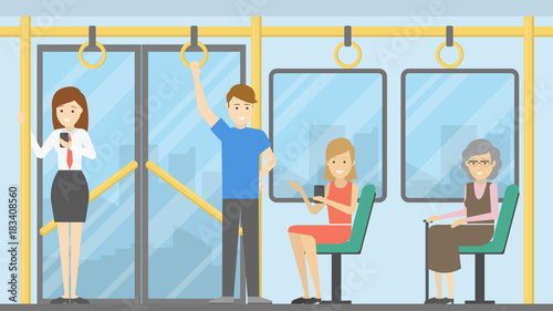 People in public transport.