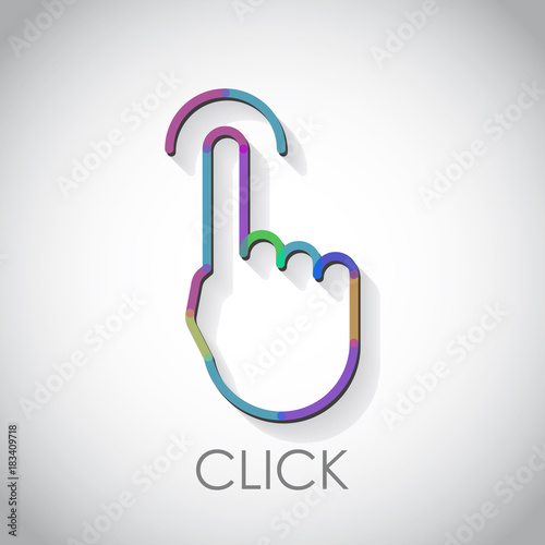 Finger click logo, business concept, vector