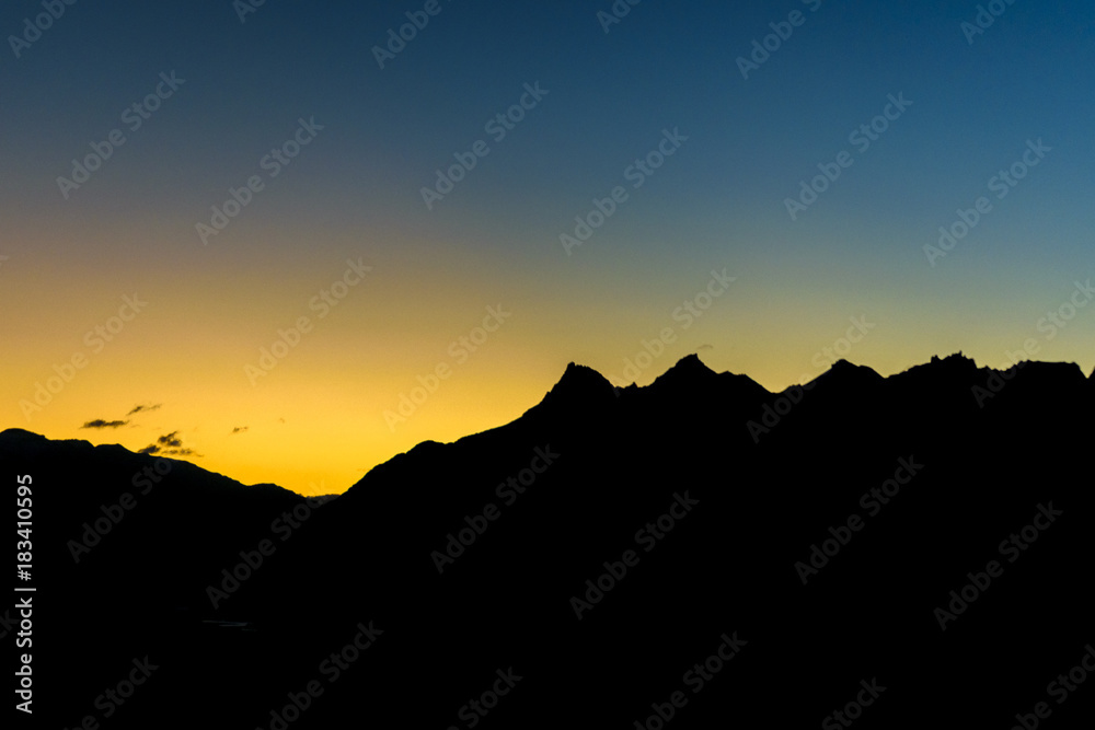 Castillo Hill Andes Mountain Silhouette