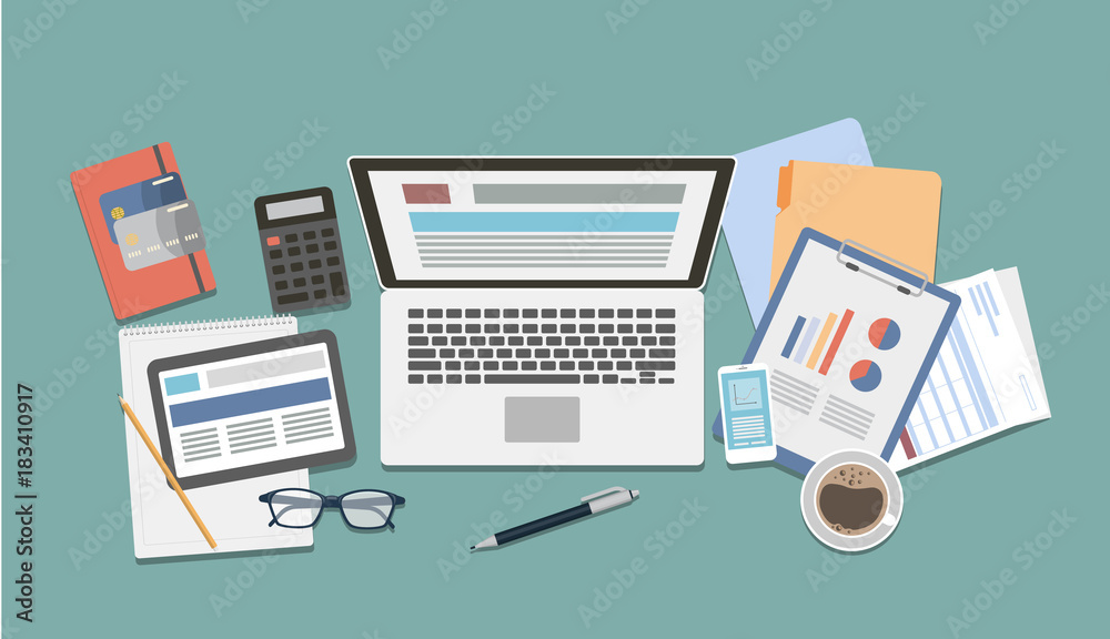 Office desk top. Office desk top.