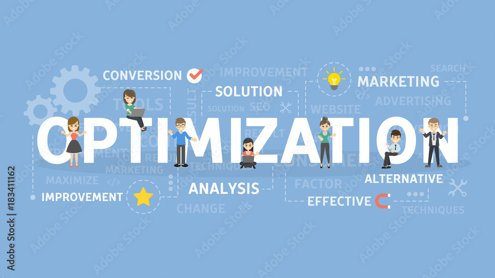 Optimization concept illustration. Optimization concept illustration.